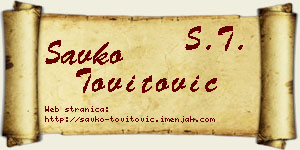 Savko Tovitović vizit kartica